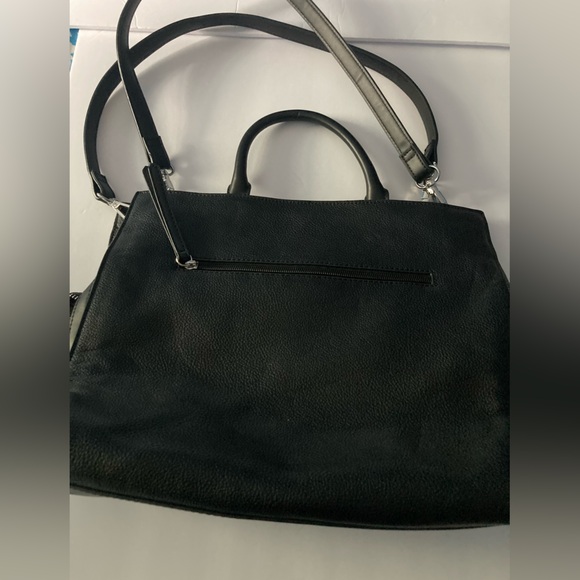 Florelli large black faux leather Tote Messenger Shoulder and Crossbody - Picture 1 of 8